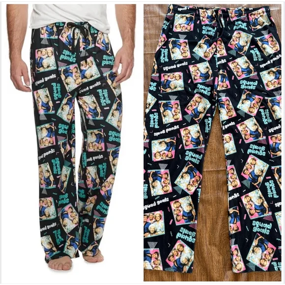 Men's The Golden Girls “Squad Goals” Fleece Pajama Pants 2XL Black Pink