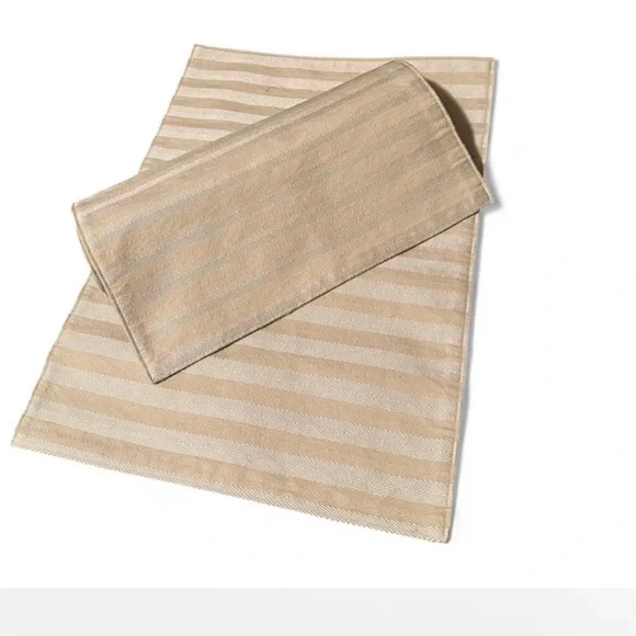 Cream and White Stripes Placemats Set of 2