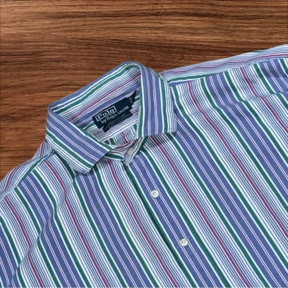 Polo Ralph Lauren‎ Westerton Custom Fit Veritcal Striped Long Sleeve Mens 2XLT