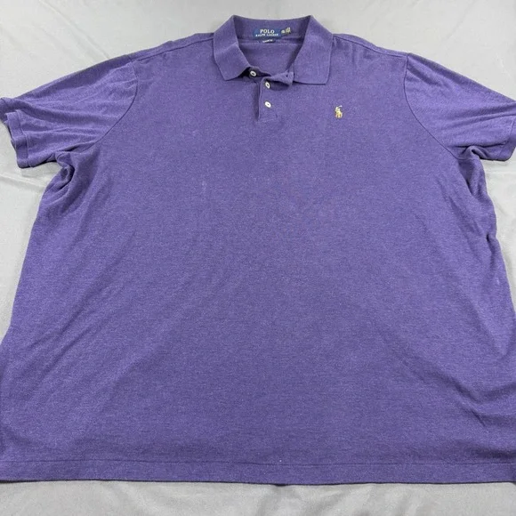 Polo Ralph Lauren Classic Fit Purple Polo Shirt 2XL Supima Cotton Flesh Pony