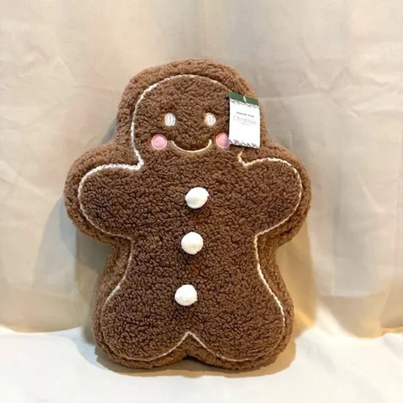 NWT Kirkland's Home Christmas Gingerbread Man Pillow