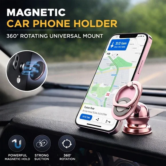 Universal Pink Magnetic Car Phone Mount