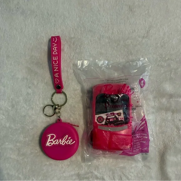 Barbie Pink Keychain Set with Happy Meal Toy Barbie Life In The Dreamhouse