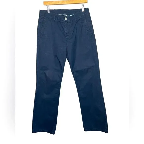 Bonobos washed chinos pants navy blue‎ size 32 business casual academia boot fit
