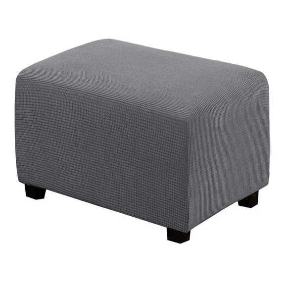 Gray Textured Ottoman Cover (A276)