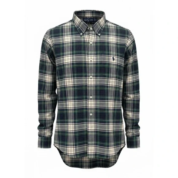 Polo Ralph Lauren Blake Mens XXL Green Navy Plaid Cotton Button Down Shirt NEW