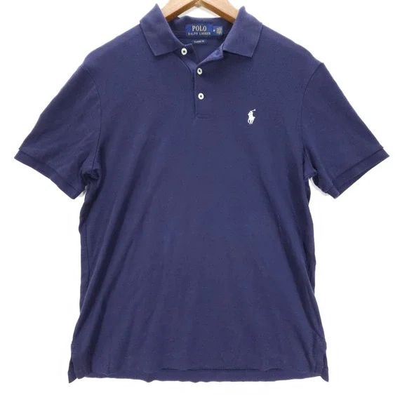 Polo Ralph Lauren Polo Mens M Navy Blue Streetwear Classic Fit Jersey Shirt