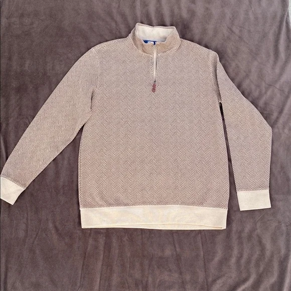 Lands' End Tan Herringbone Pullover