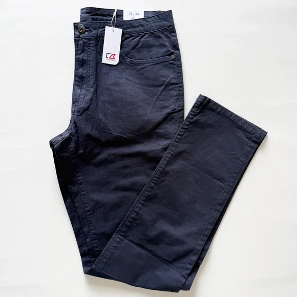 Cutter & Buck Men’s Voyager Chino Pants in Liberty Navy NWT 33X34