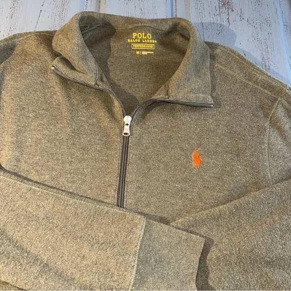 Polo Ralph Lauren Performance‎ Fleece Pullover Jacket Men's Medium Brown/Green