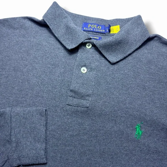 Polo Ralph Lauren Large Custom Slim Fit Long Sleeve Gray Preppy Sweatshirt
