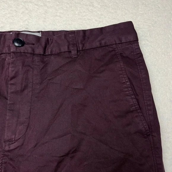 Everlane Mens‎ Slim Fit Performance Chino Pants Burgundy Maroon 33x32