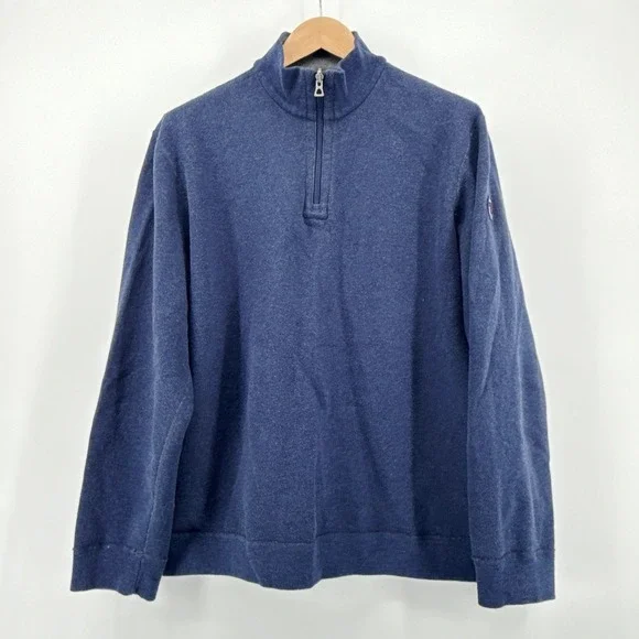 Polo Ralph Lauren Reversible Fleece Quarter Zip Pullover‎ Sweater Blue Gray XXL