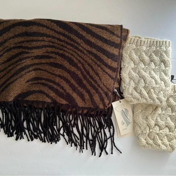 Blanket Scarf and boot cuffs set