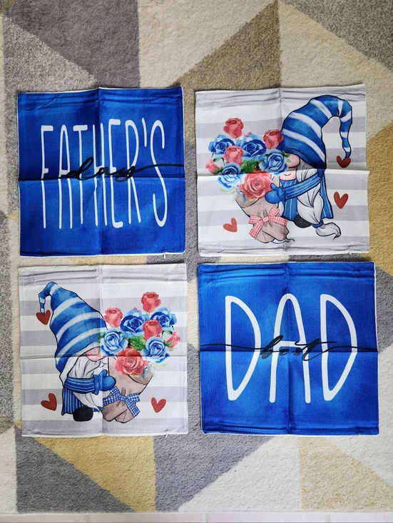 Father’s Day Throw Pillow Covers - Set of 4 (17
