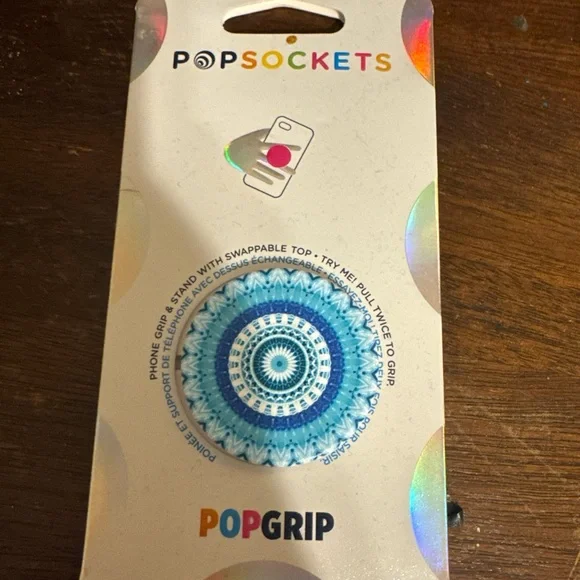 PopSockets: PopGrip Expanding Stand and Grip with a Swappable Top Blue Tie Dye
