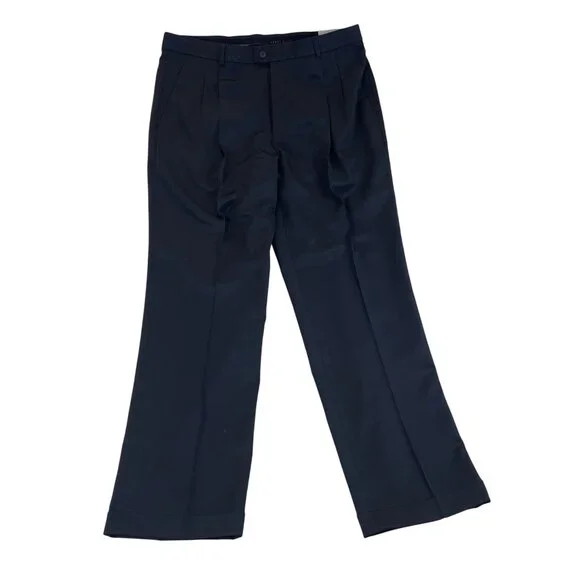 Perry Ellis Mens Black Stretch Luxury Classic Fit Dress Pants 36x32 - New