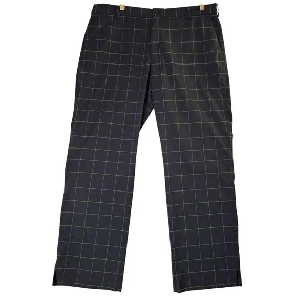 Nike Golf Tour Performance Pants Men's 38x30* Black Dri-Fit Stretch Check Plaid