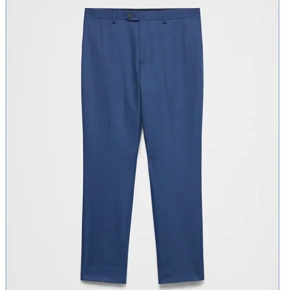 Banana Republic Tailored-Fit Mini Check Suit Trouser, Blue Jay, 30Wx30L, EUC