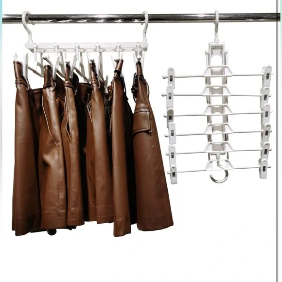 Plastic Pant Cloth Hangers with Clips (space saver)