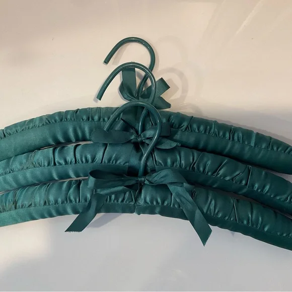 Elegant Teal and Blue Satin Padded Hangers