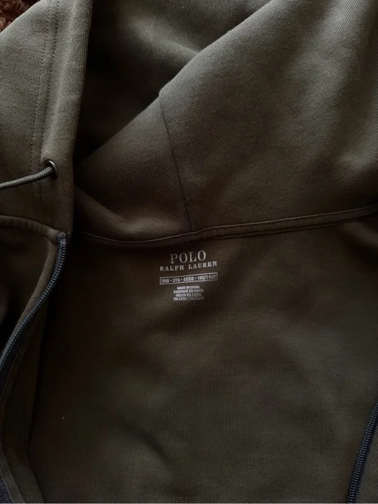 Polo Ralph Lauren Men Double Knit Full Zip Hoodie Olive Green Classic Fit 3XL