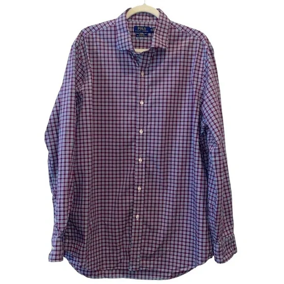 Polo Ralph Lauren Classic Fit Cotton Stretch Plaid Button Up Long Sleeve Shirt