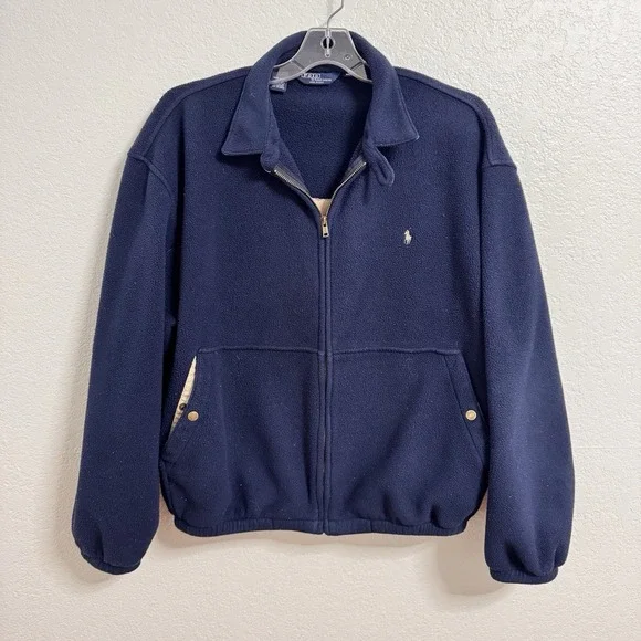 Vtg Polo Ralph Lauren Harrington Jacket Men XL Blue Fleece Classic‎ USA Made