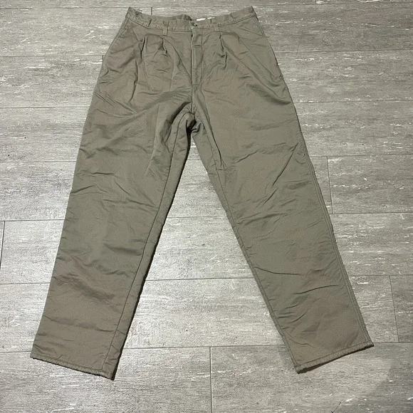 Eddie Bauer Pants Mens 35x32 Khaki Thermal Fleece Lined Outdoor Stretch AR88-7
