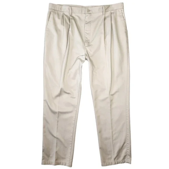 Vtg Wrangler Riata Pleated Dress Pants Mens‎ 40x32 Beige Career Western Church