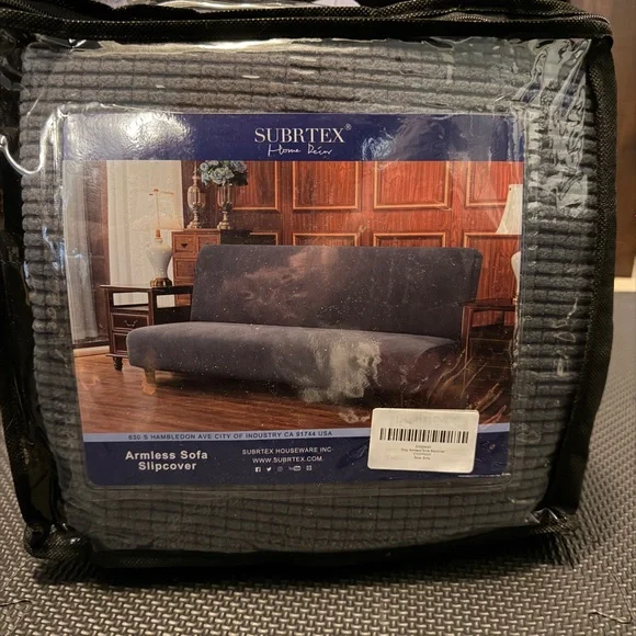 Gray Armless Sofa Slipcover