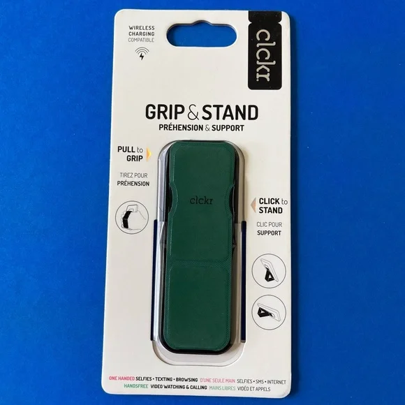 CLCKR Phone Grip & Stand - Reflective Green