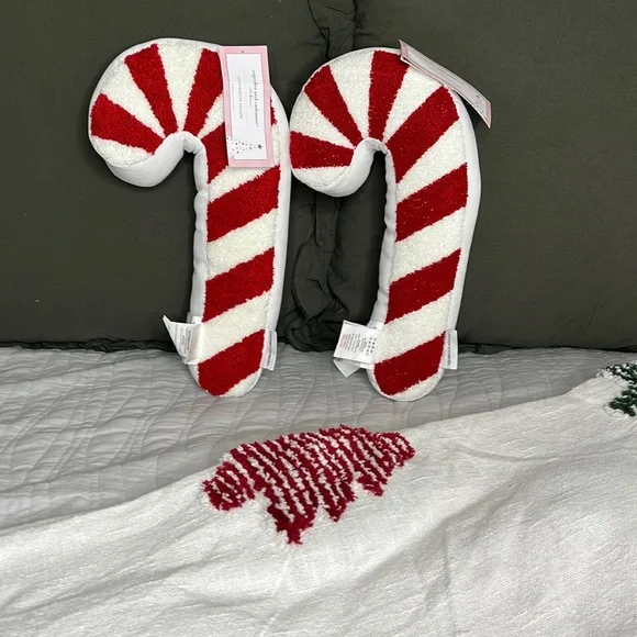 Two Candy Cane Pillows