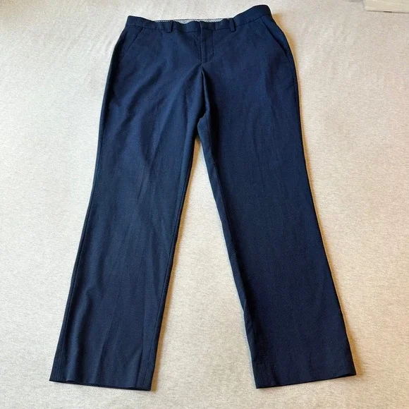 Express‎ Slim Fit Dress Pants Mens 31x30 Navy Blue Stretch Trousers RN 55285