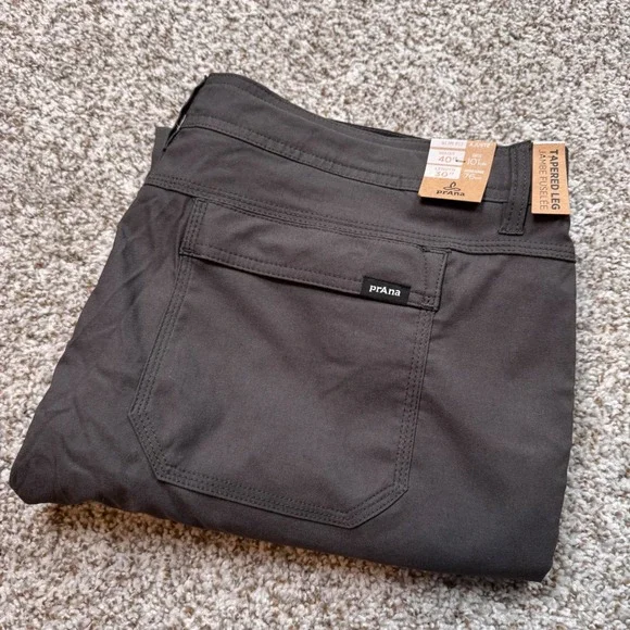 PrAna Zion II Stretch Men's 40x30 Tapered Leg Slim Fit Cargo Pants Dark Iron New