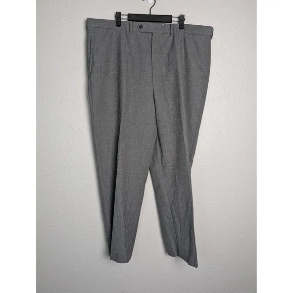 Lands' End Dress Pants Mens 42 Gray Traditional Fit Wool Lined Slacks Business‎
