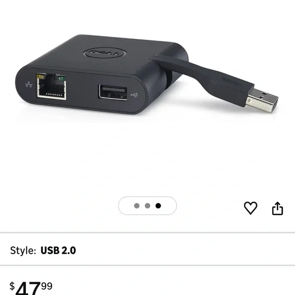 Dell Black USB 2.0 Network Adapter
