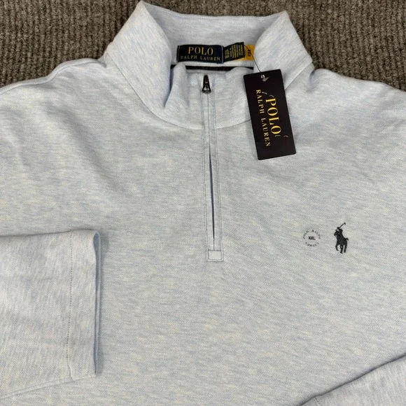 New Polo Ralph Lauren Mens Jacquard 1/4 Zip Lightweight Pullover Sweater XXL