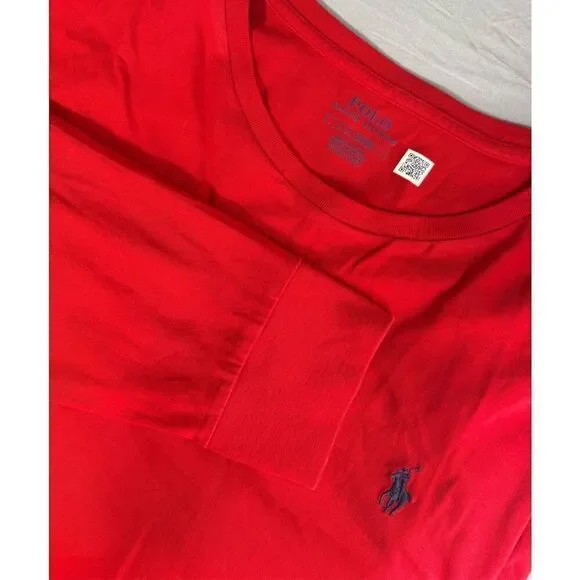 Polo Ralph Lauren Long Sleeve Shirt Men's Extra Large Large Red Crewneck Preppy