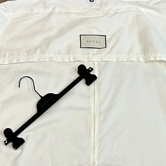 Gucci | Garment Bag & Pant Hanger | Off-White/Black | Bag: 44x27 inch