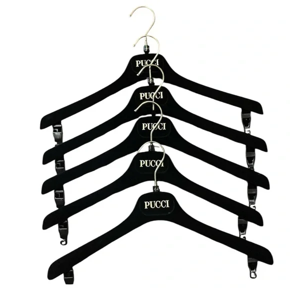 Pucci Black Velvet thicker shirt / jacket Hangers Set of 5