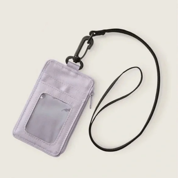 PINK Victoria's Secret Lavender ID Holder with Black Lanyard