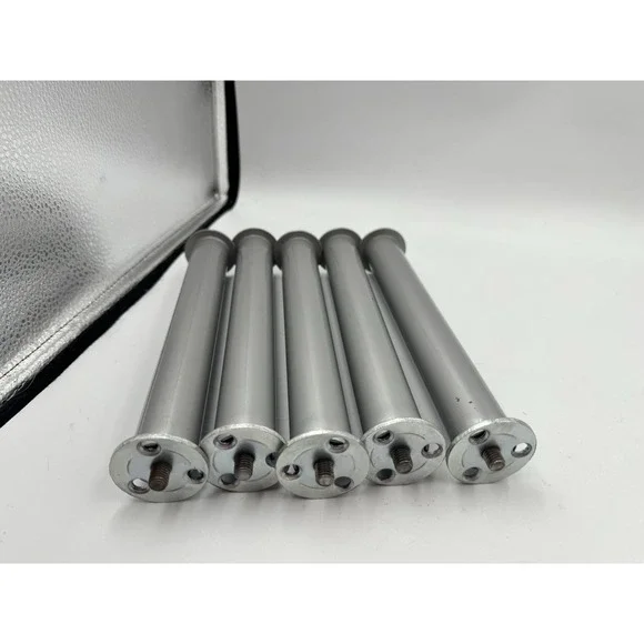 Set Of 5 Metal Furniture Support Legs Screw-In Preowned