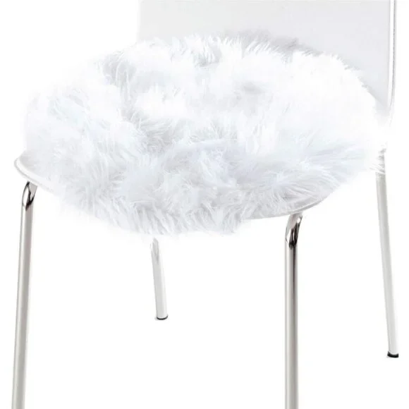 Gorilla Grip Faux Fur Chair and Stool Seat Covers, Soft Cushion 4 Pack, Round Co