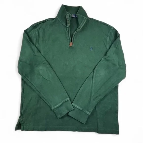 Polo Ralph Lauren Quarter Zip Sweatshirt Men’s L Green Pullover