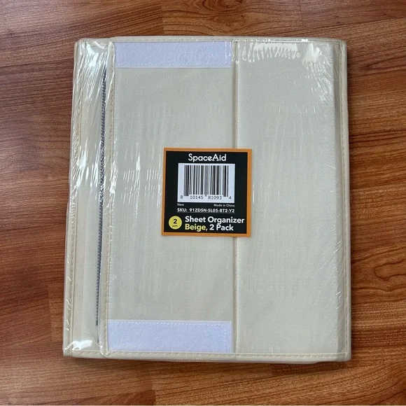 SpaceAid Beige Sheet Organizer 2 Pack