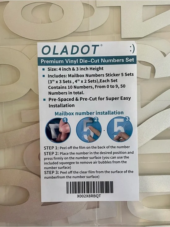 New Premium Vinyl Die-Cut Numbers Set — White