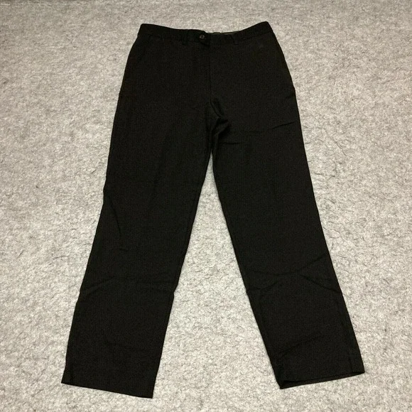 ZARA Dress Pants Mens 34 Black Wool Blend Flat Front Lined Slacks Trousers Corp