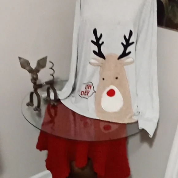 Holiday Time Reindeer Accent Cover - White and Red