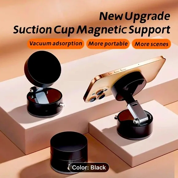 Black Suction Cup Magnetic Phone Holder